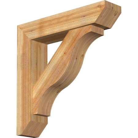 Ekena Millwork Funston Slat Rough Sawn Bracket w/ Offset Brace, Western Red Cedar, 8"W x 36"D x 36"H BKT0806X36X36FST06RWR